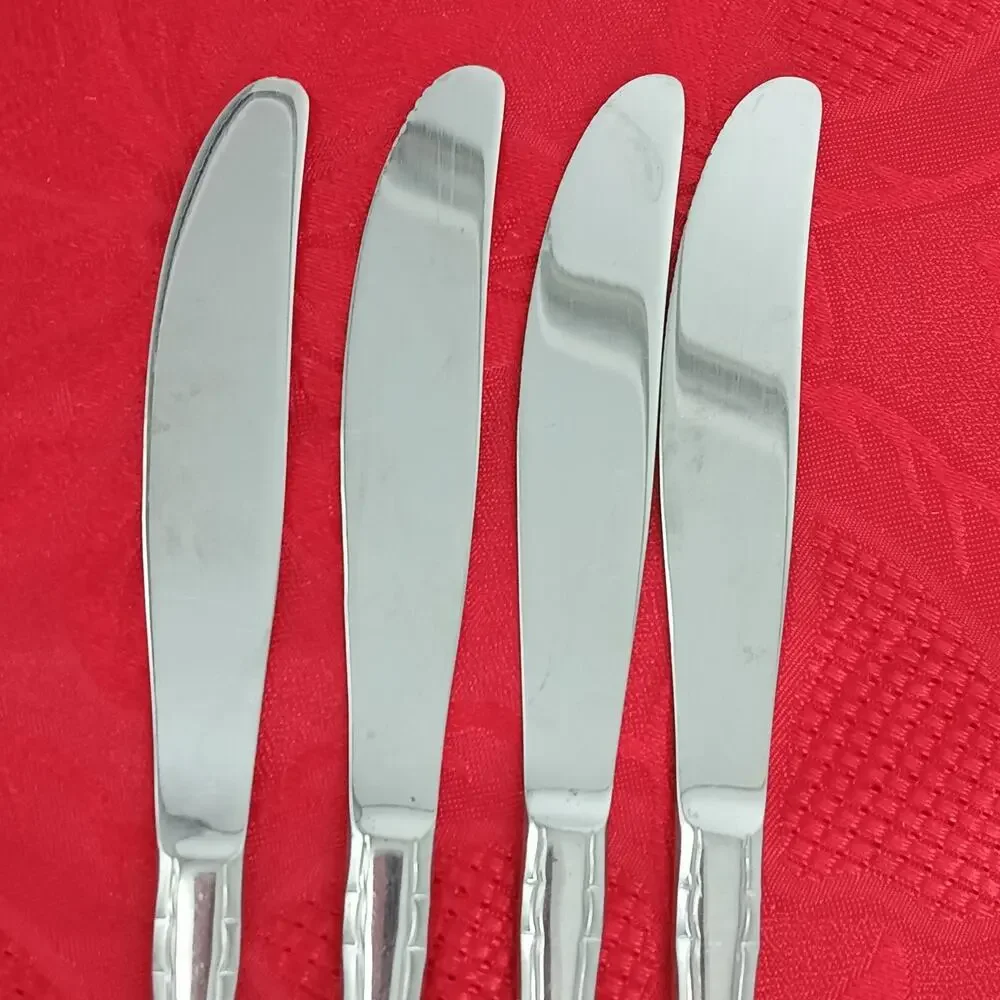 4X BK Oneida Community SATINIQUE Like READ Stainless Butter Dinner Knives